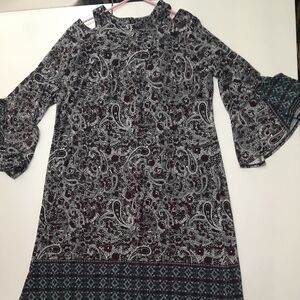 Cato Black and White Long Sleeve Dress